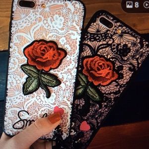 Flower embroider mobile Iphone case